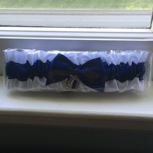 NWT bridal navy anchor garter belt